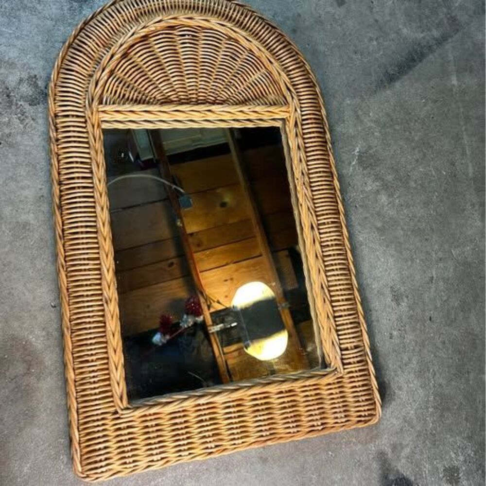 Wicker Rattan Mirror - Picture 3 of 5